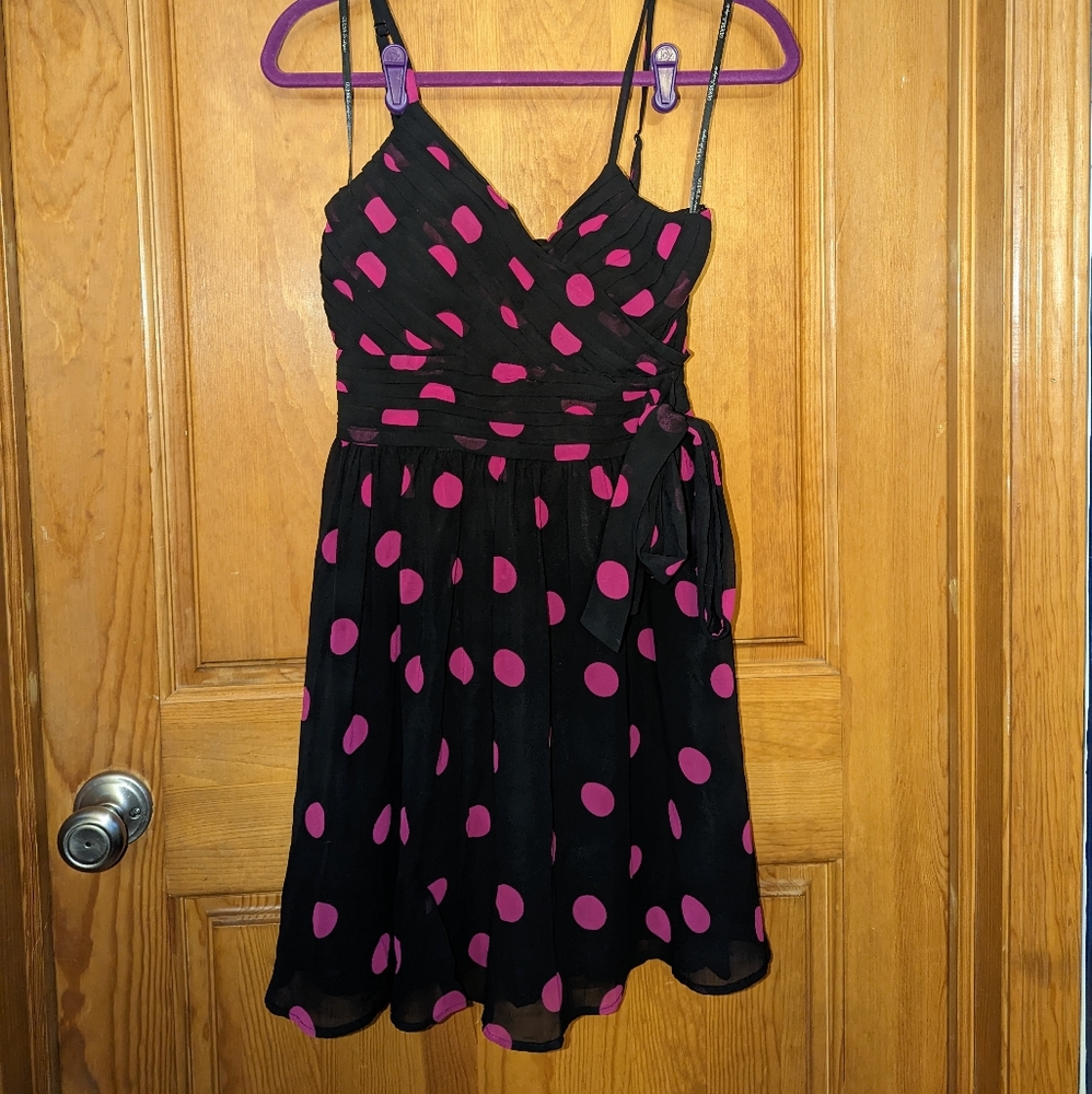 Guess Black and Pink Polk Dot dress